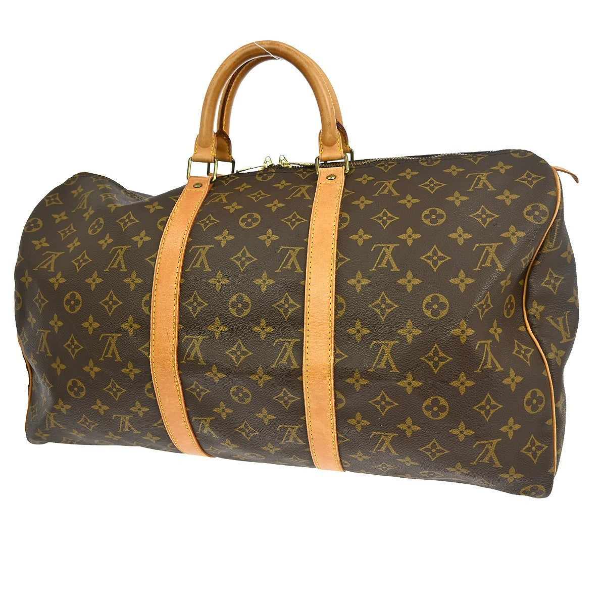 Louis Vuitton Keepall Bag Monogram Canvas, BROWN, CANVAS, Travel bag