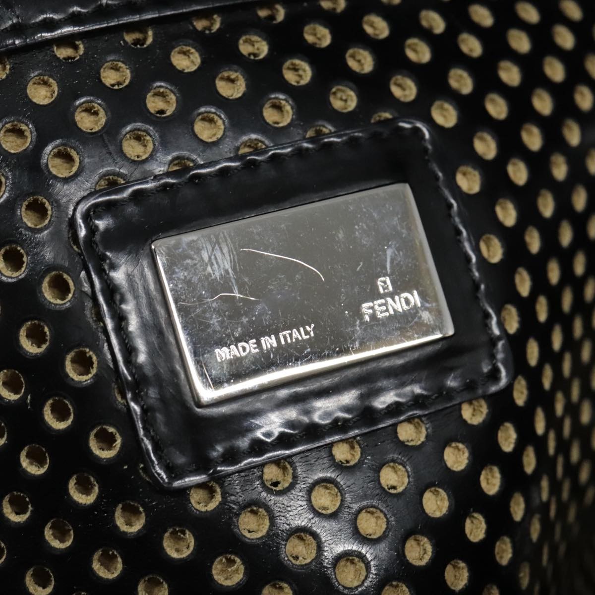Fendi Bag Du Jour Perforated Leather, BLACK, LEATHER, Handbag