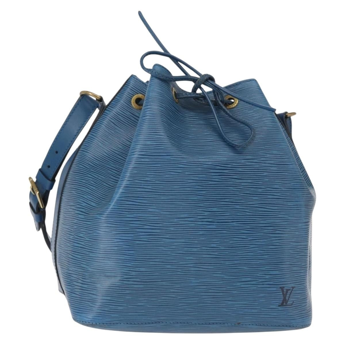 Louis Vuitton Petit Noe Handbag Epi Leather, BLUE, LEATHER, Shoulder bag