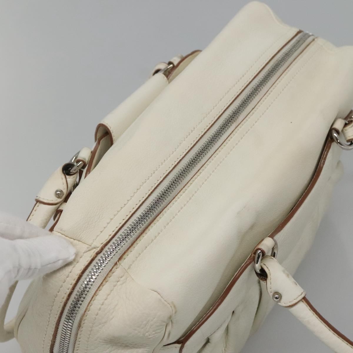 Salvatore Ferragamo Gancini Buckle Shoulder Bag Leather, White, Leather, Shoulder Bag