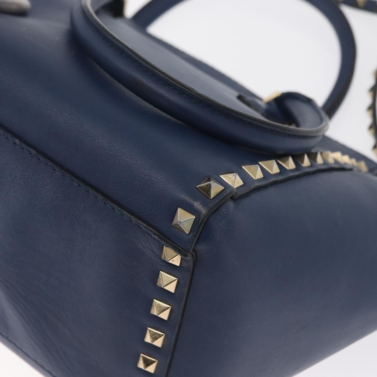 Valentino Garavani Rockstud Tote Rigid Leather, BLUE, LEATHER, Handbag