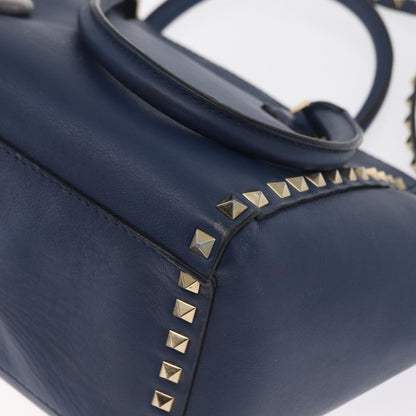 Valentino Garavani Rockstud Tote Rigid Leather, BLUE, LEATHER, Handbag