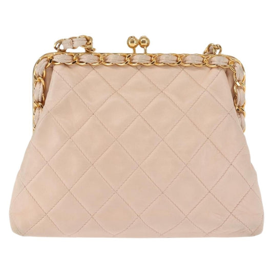 Chanel Kiss lock shoulder bag Leather, PINK, LEATHER, Shoulder bag