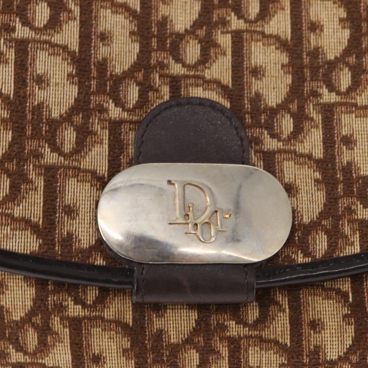 Christian Dior Vintage Trotter Shoulder Bag Canvas, BROWN, CANVAS, Shoulder bag