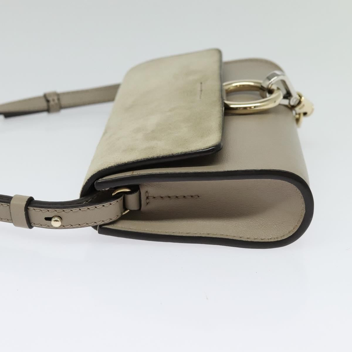 Chloe Faye Shoulder Bag Leather and Suede, Beige, Leather, Shoulder Bag