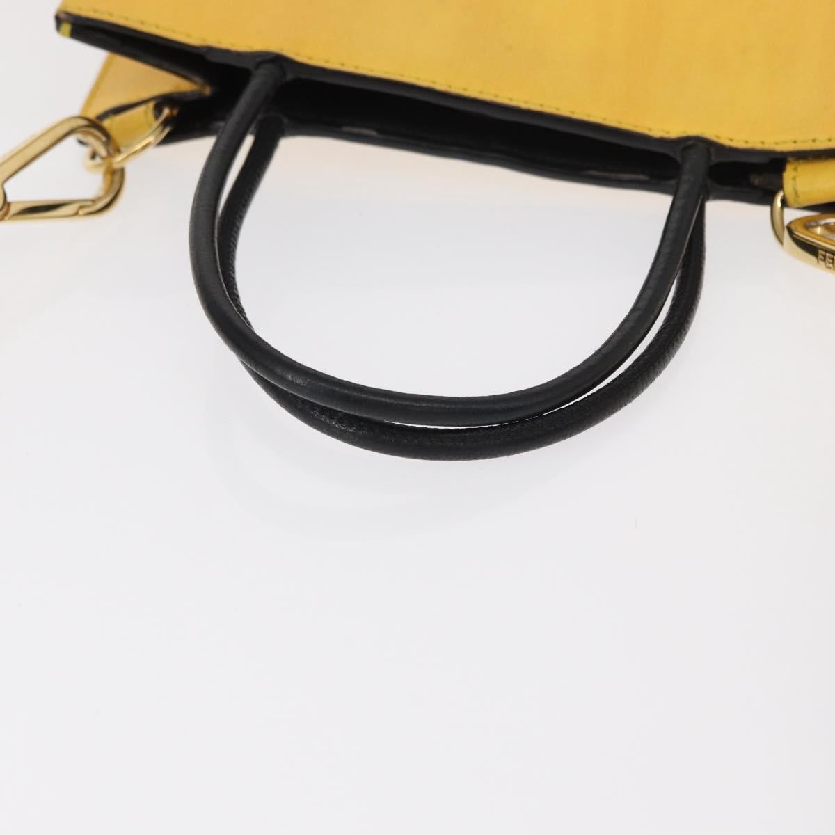 Fendi Pack Shopping Tote Leather, YELLOW, LEATHER, Handbag