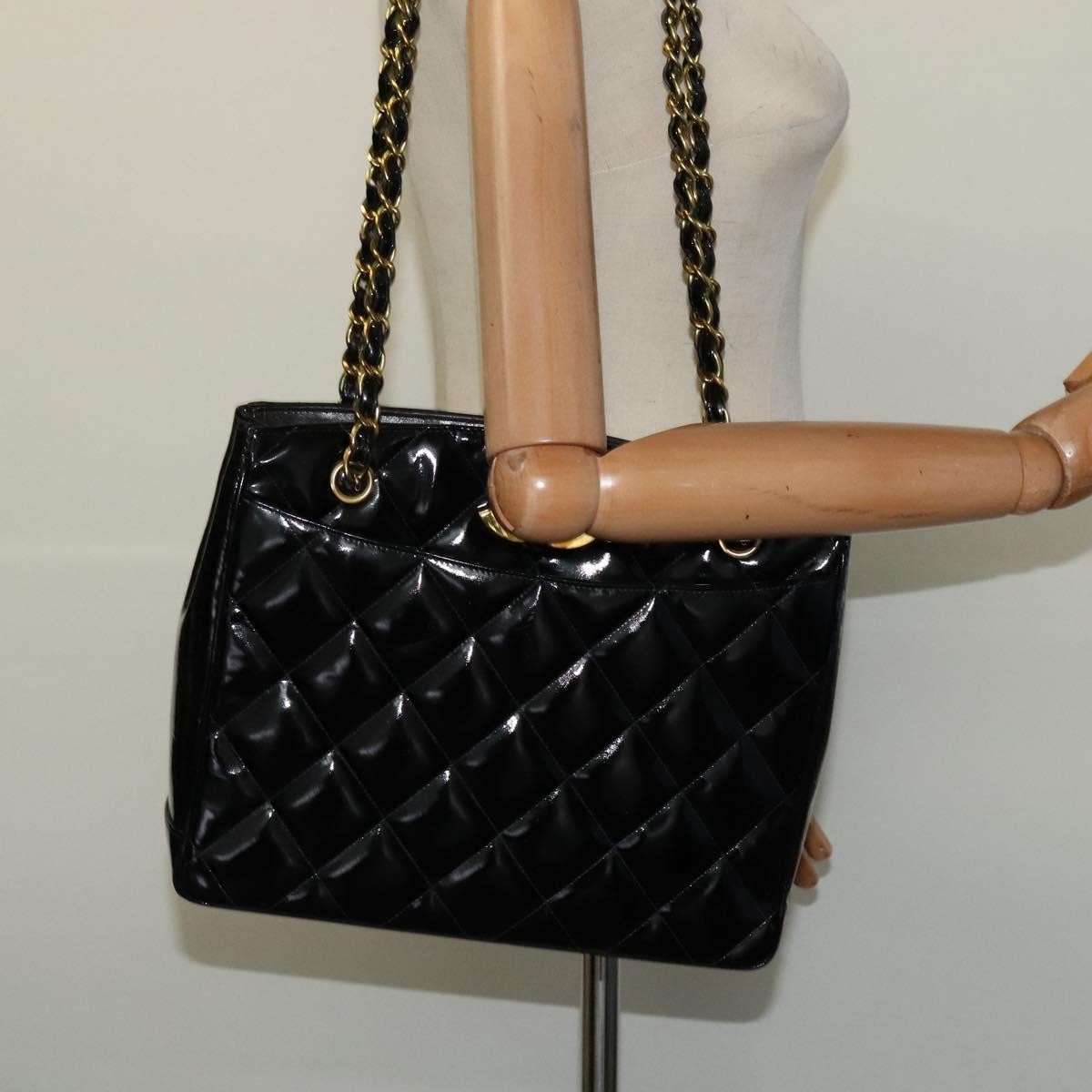 Chanel Chain Shoulder Bag Patent leather, BLACK, PATENT_LEATHER, Shoulder bag
