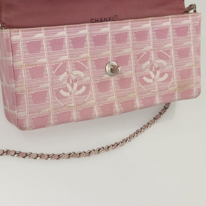 Chanel Travel Line Flap Bag Nylon, PINK, NYLON, Travel bag