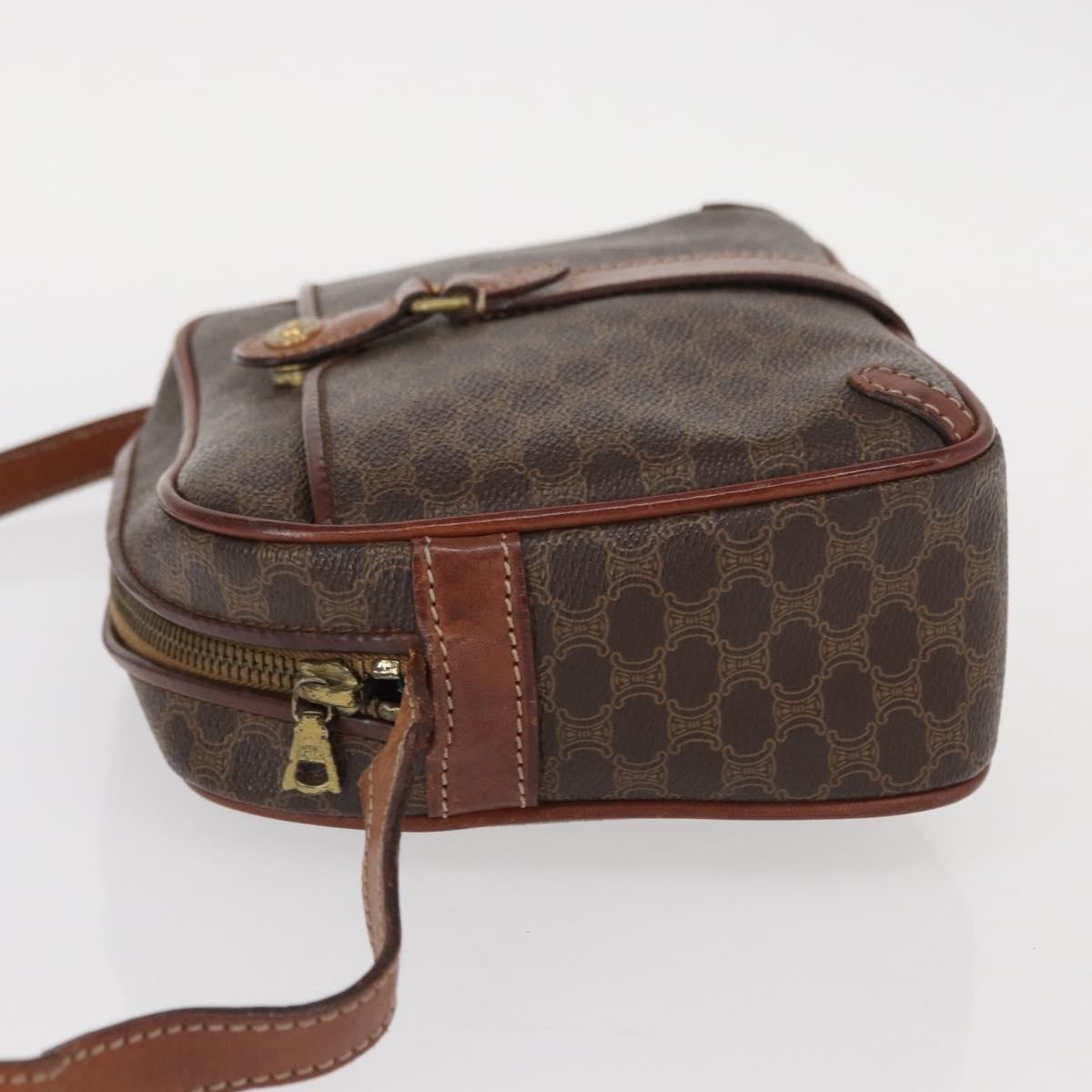 Celine Macadam Shoulder Bag Canvas, BROWN, CANVAS, Shoulder bag
