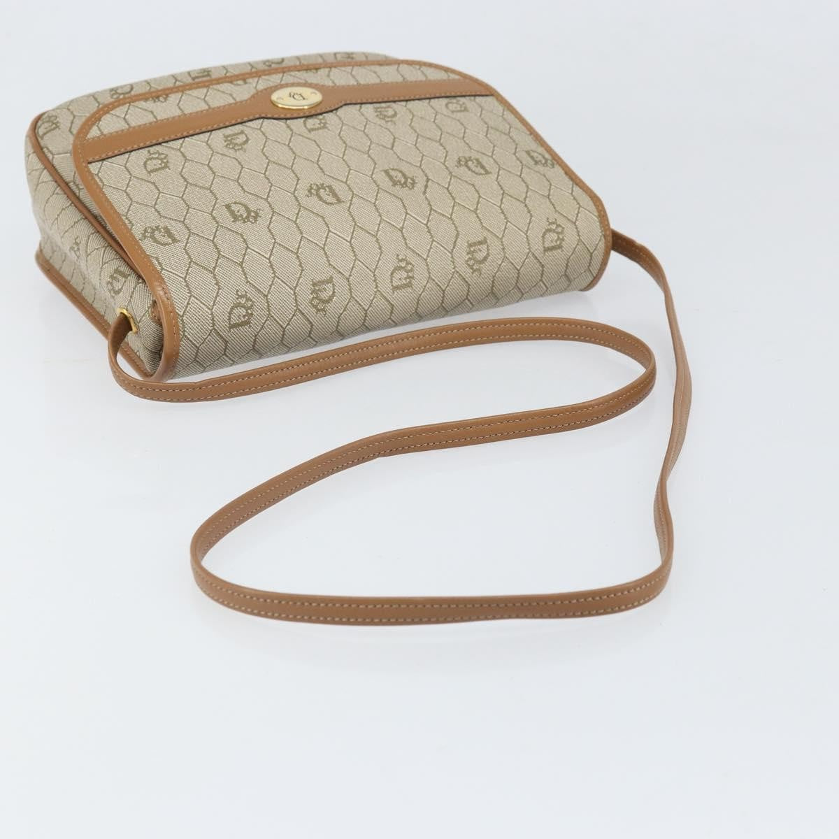 Christian Dior Vintage Honeycomb Shoulder Bag Canvas, Beige, PVC + Canvas, Shoulder Bag