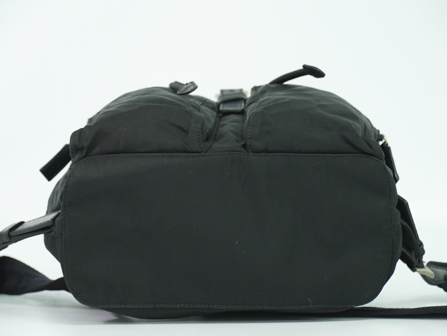 Prada Double Front Pocket Backpack Tessuto, BLACK, NYLON, Backpack