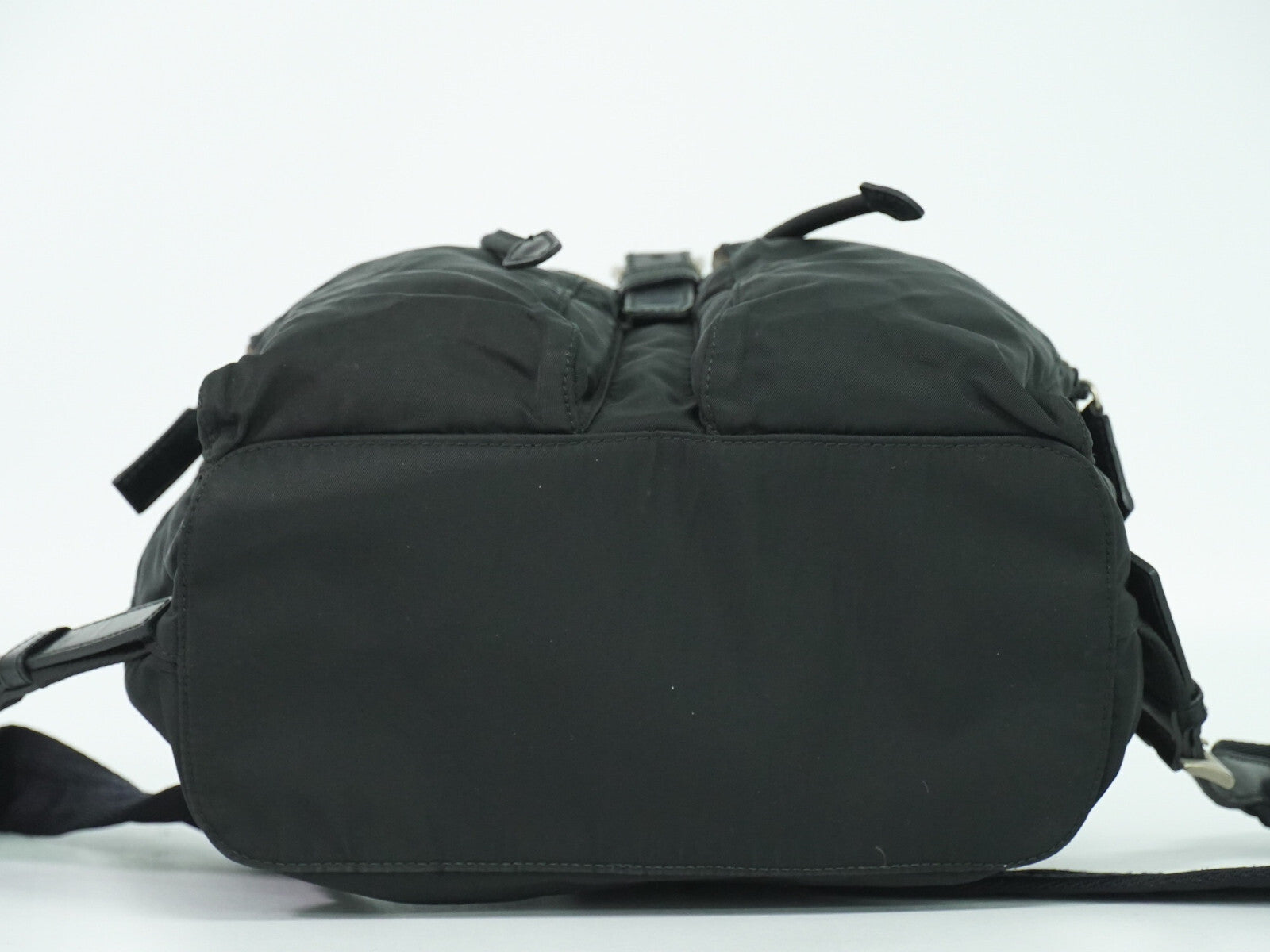 Prada Double Front Pocket Backpack Tessuto, BLACK, NYLON, Backpack