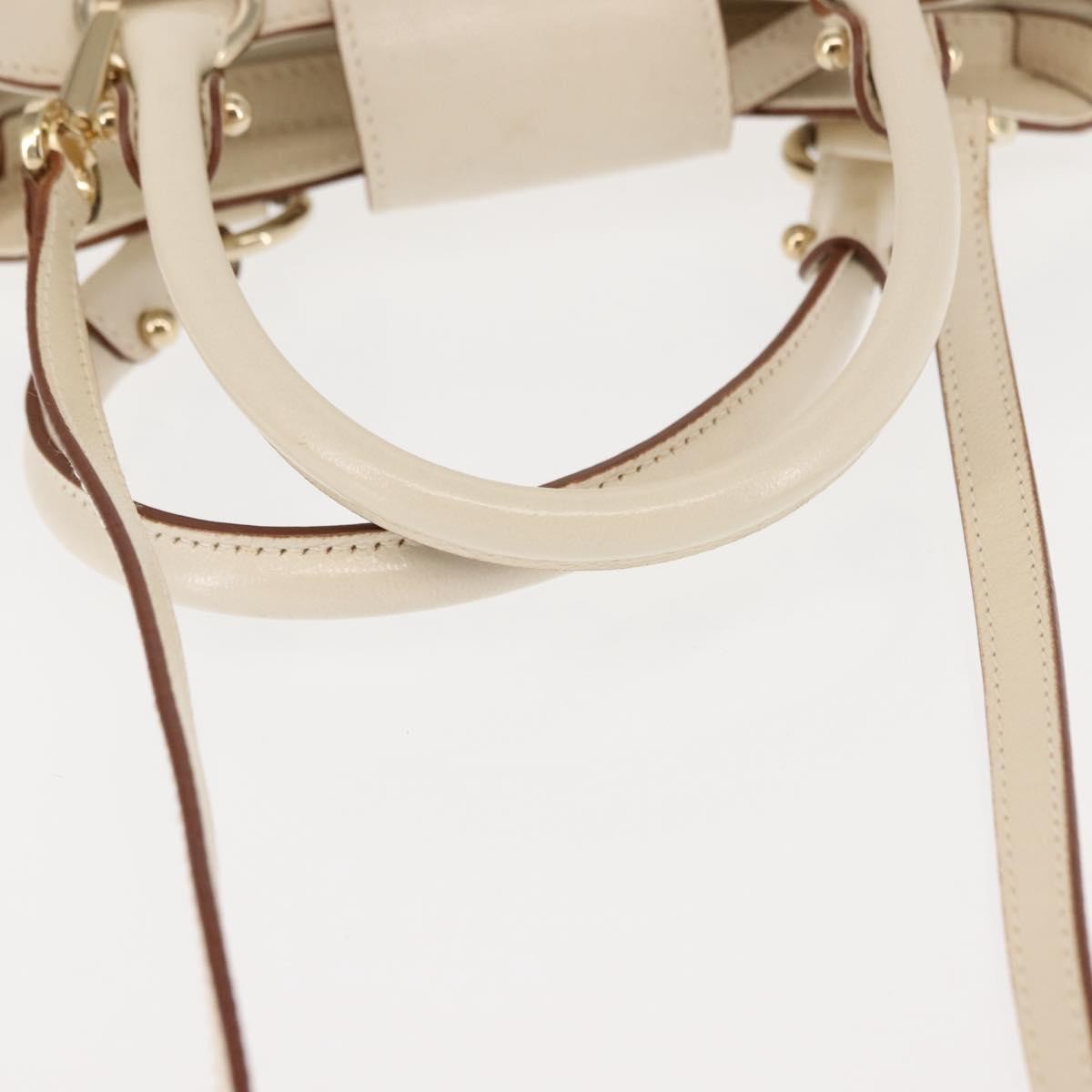 Salvatore Ferragamo Marisa Satchel Leather, WHITE, LEATHER, Handbag