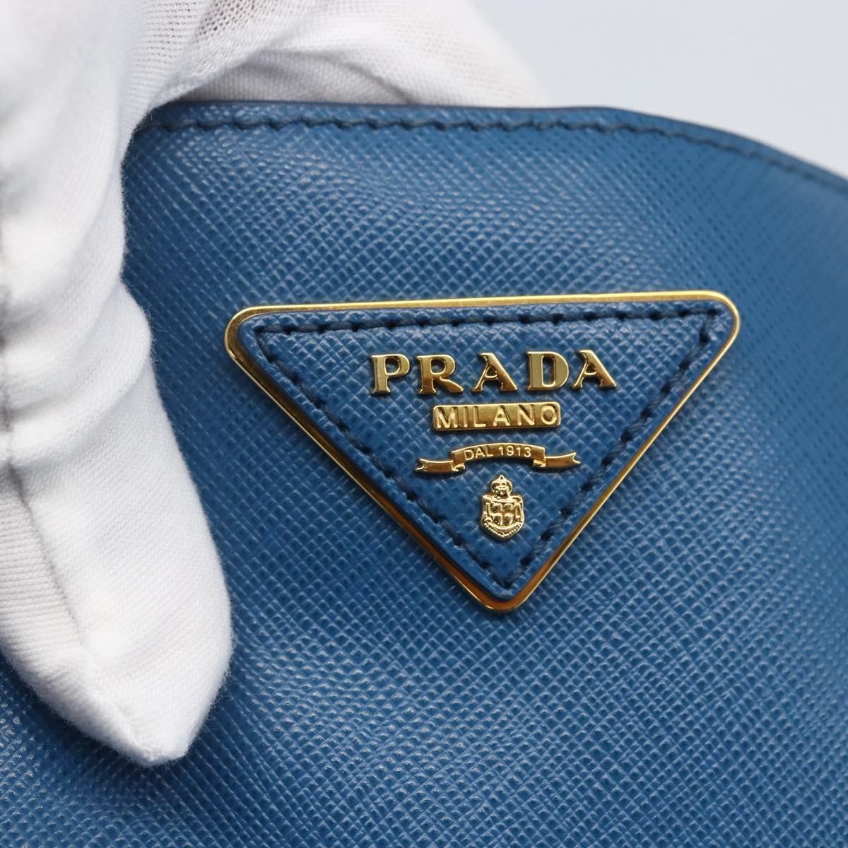 Prada Lux Open Tote Saffiano Leather, BLUE, LEATHER, Tote bag