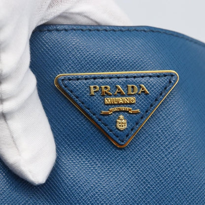 Prada Lux Open Tote Saffiano Leather, BLUE, LEATHER, Tote bag