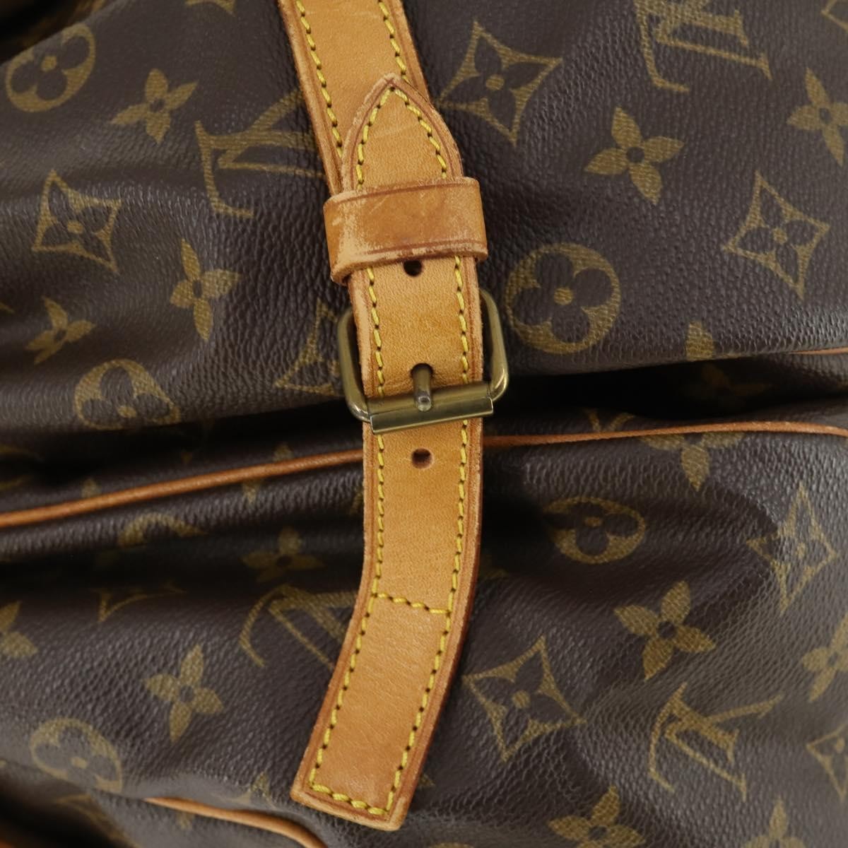 Louis Vuitton Saumur Handbag Monogram Canvas, BROWN, CANVAS, Shoulder bag