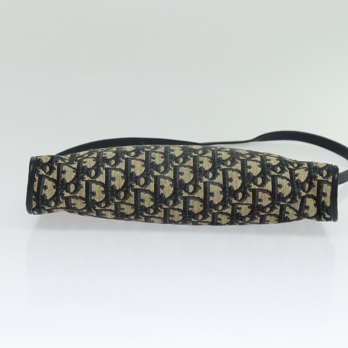 Christian Dior Vintage Trotter Shoulder Bag Canvas, NAVY, CANVAS, Shoulder bag