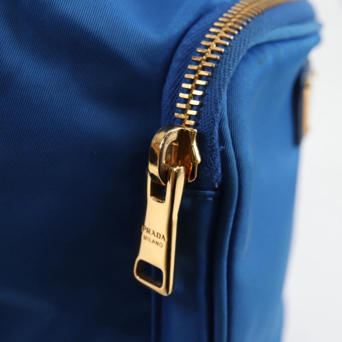 Prada Drawstring Bucket Bag Tessuto, BLUE, NYLON, Handbag