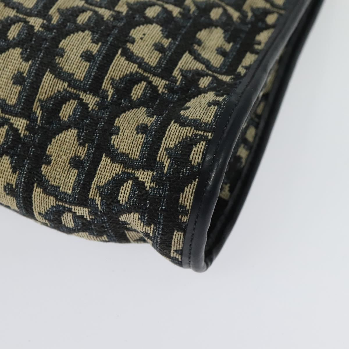 Christian Dior Vintage Trotter Shoulder Bag Canvas, NAVY, CANVAS, Shoulder bag