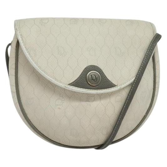 Christian Dior Vintage Honeycomb Shoulder Bag Canvas, WHITE, CANVAS, Shoulder bag