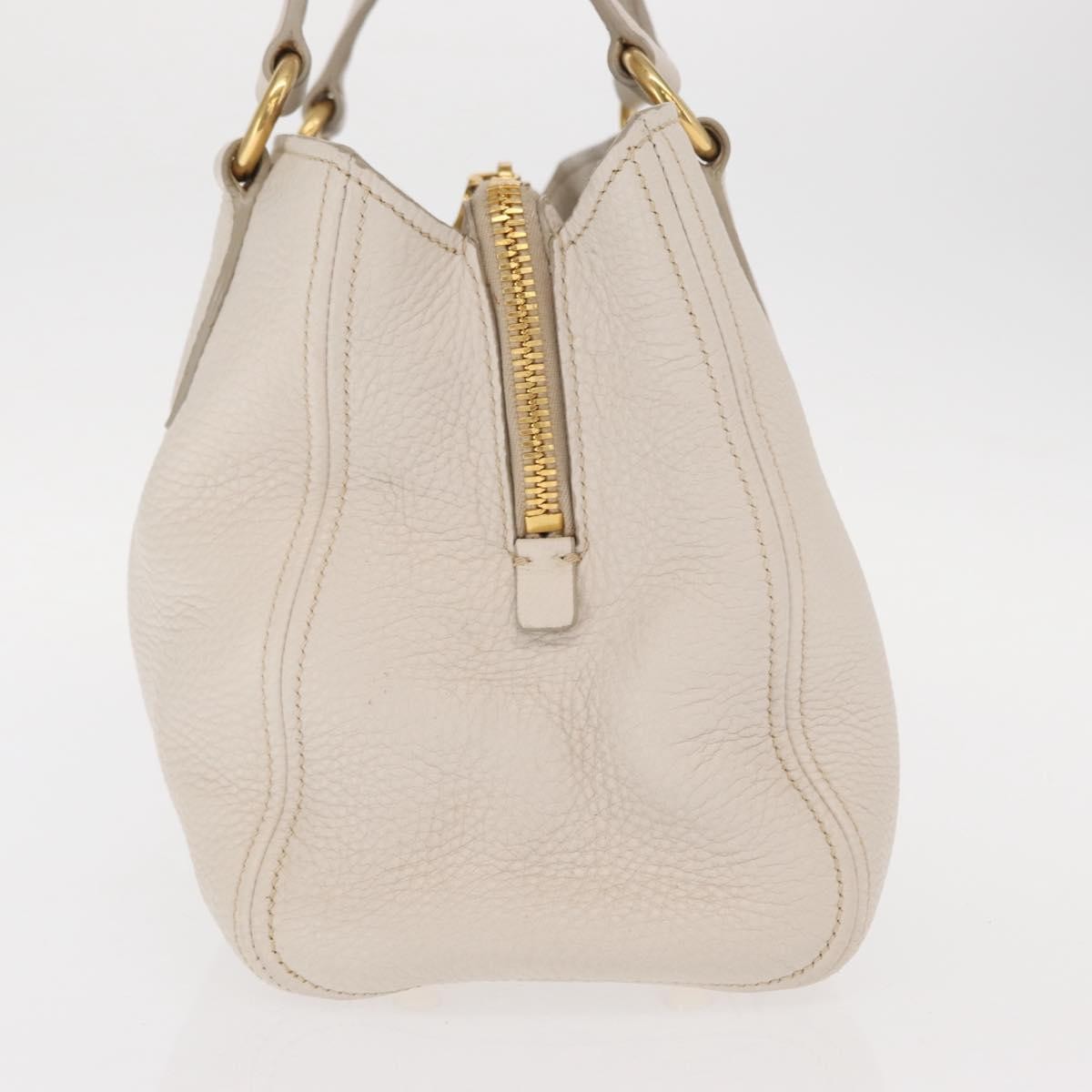 Miu Miu Phenix Convertible Tote Leather, WHITE, LEATHER, Handbag