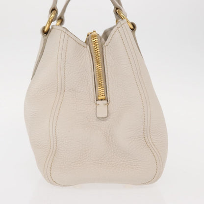 Miu Miu Phenix Convertible Tote Leather, WHITE, LEATHER, Handbag