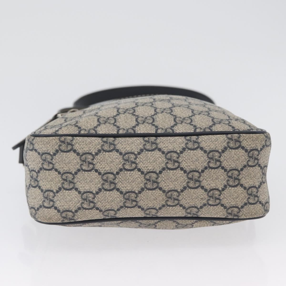 Gucci Front Zip Messenger GG Coated Canvas, NAVY, CANVAS, Shoulder bag