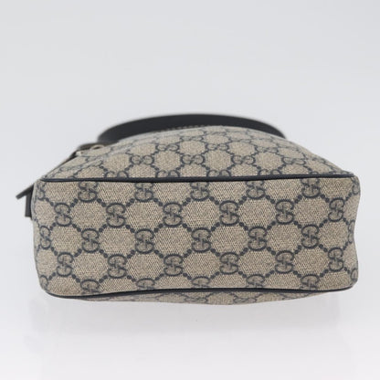 Gucci Front Zip Messenger GG Coated Canvas, NAVY, CANVAS, Shoulder bag