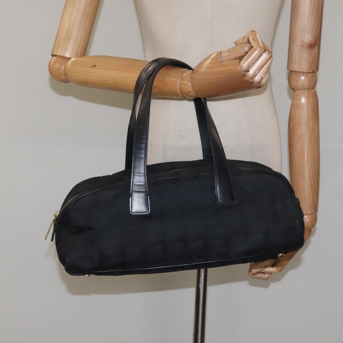 Chanel Travel Line Satchel Nylon, BLACK, NYLON, Handbag