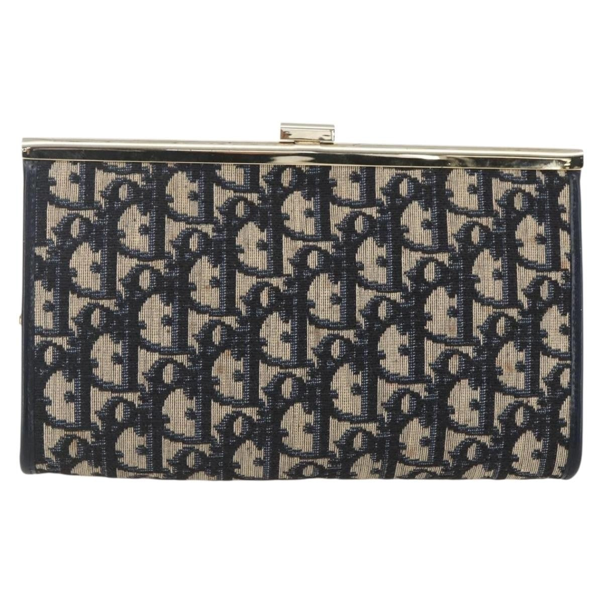Christian Dior Vintage Trotter Pouch Canvas, NAVY, CANVAS, Clutche & pouche