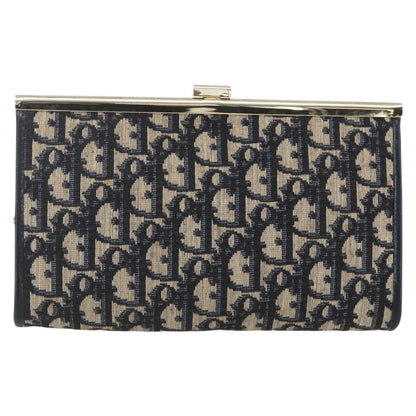 Christian Dior Vintage Trotter Pouch Canvas, NAVY, CANVAS, Clutche & pouche