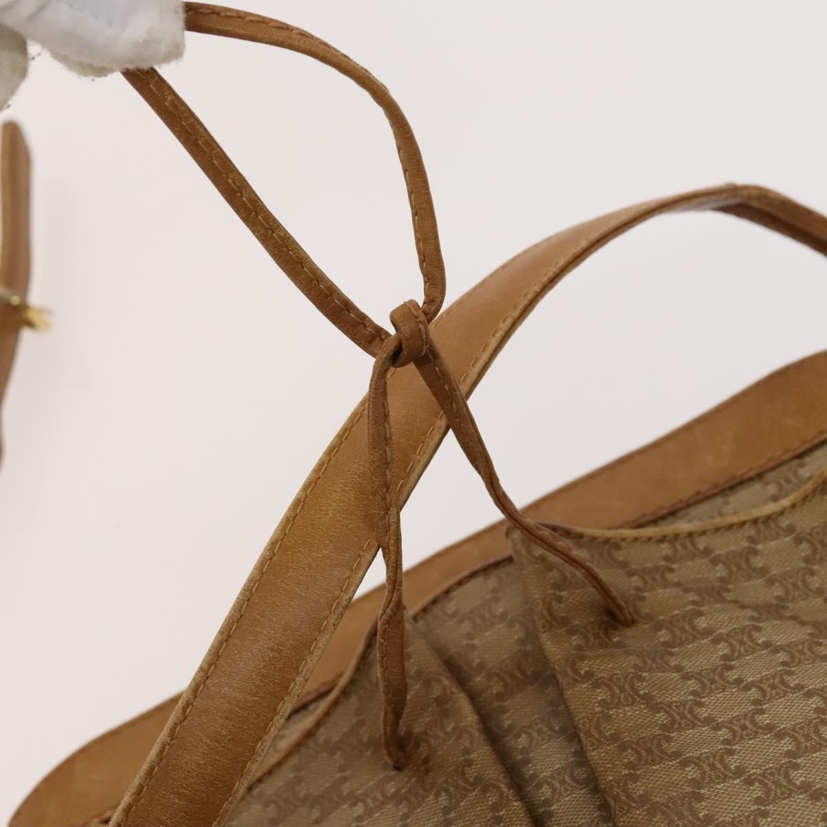 Celine Macadam Shoulder Bag Leather, BEIGE, CANVAS, Shoulder bag