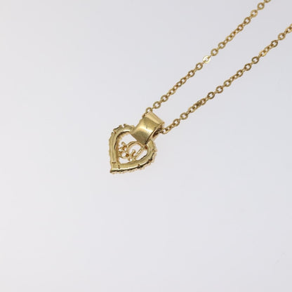 Christian Dior Logo Heart Pendant Necklace Metal, GOLD, METAL, Necklace
