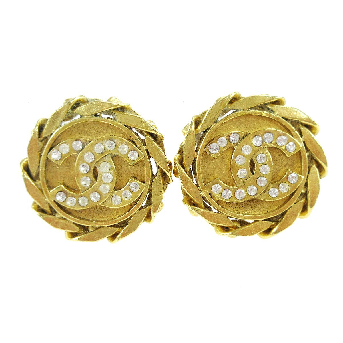 Chanel CC Button Clip-On Earrings Metal with Faux Pearl, GOLD, GOLD_PLATED, Earrings