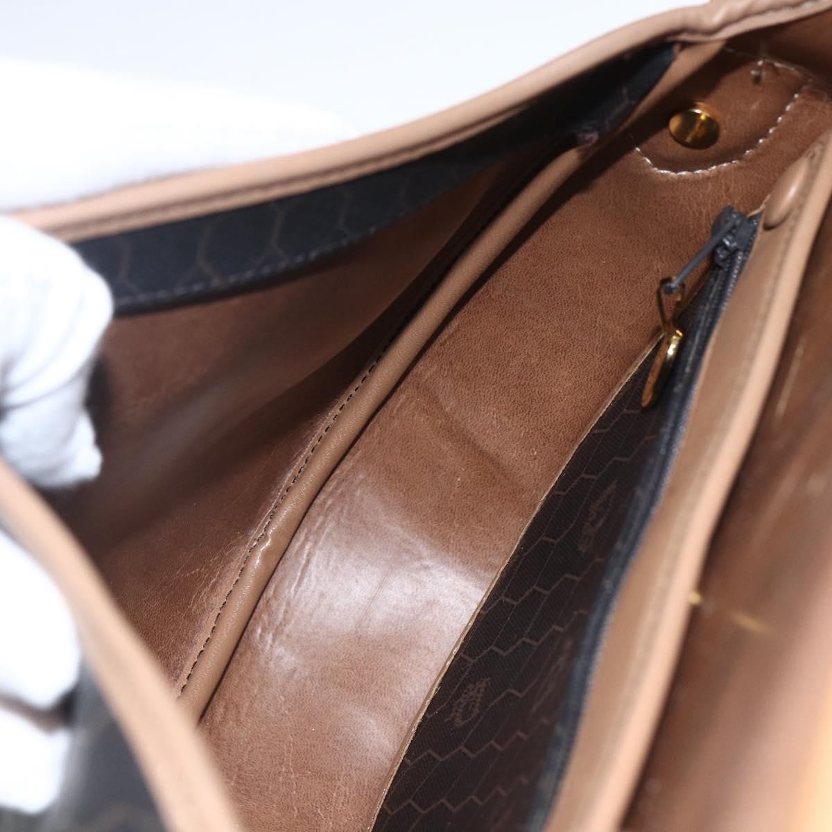 Christian Dior Vintage Honeycomb Shoulder Bag Canvas and Leather, BLACK, CANVAS, Shoulder bag