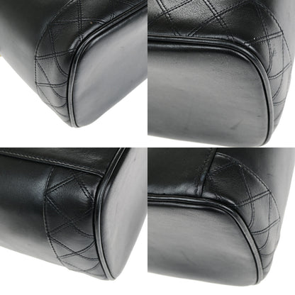 Chanel Vanity pouch Leather, BLACK, LEATHER, Toiletry Case