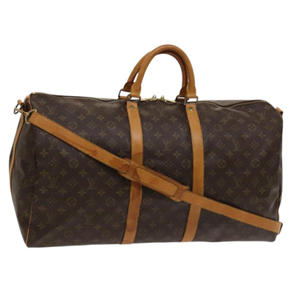 Louis Vuitton Keepall Bandouliere Bag Monogram Canvas, BROWN, CANVAS, Travel bag