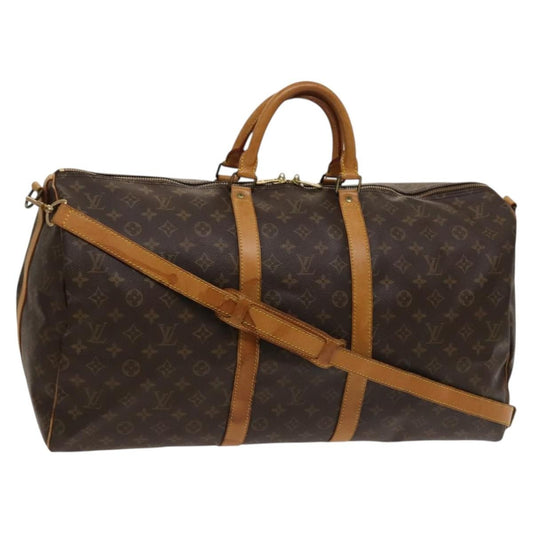 Louis Vuitton Keepall Bandouliere Bag Monogram Canvas, BROWN, CANVAS, Travel bag
