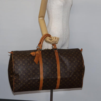 Louis Vuitton Keepall Bag Monogram Canvas, BROWN, CANVAS, Travel bag