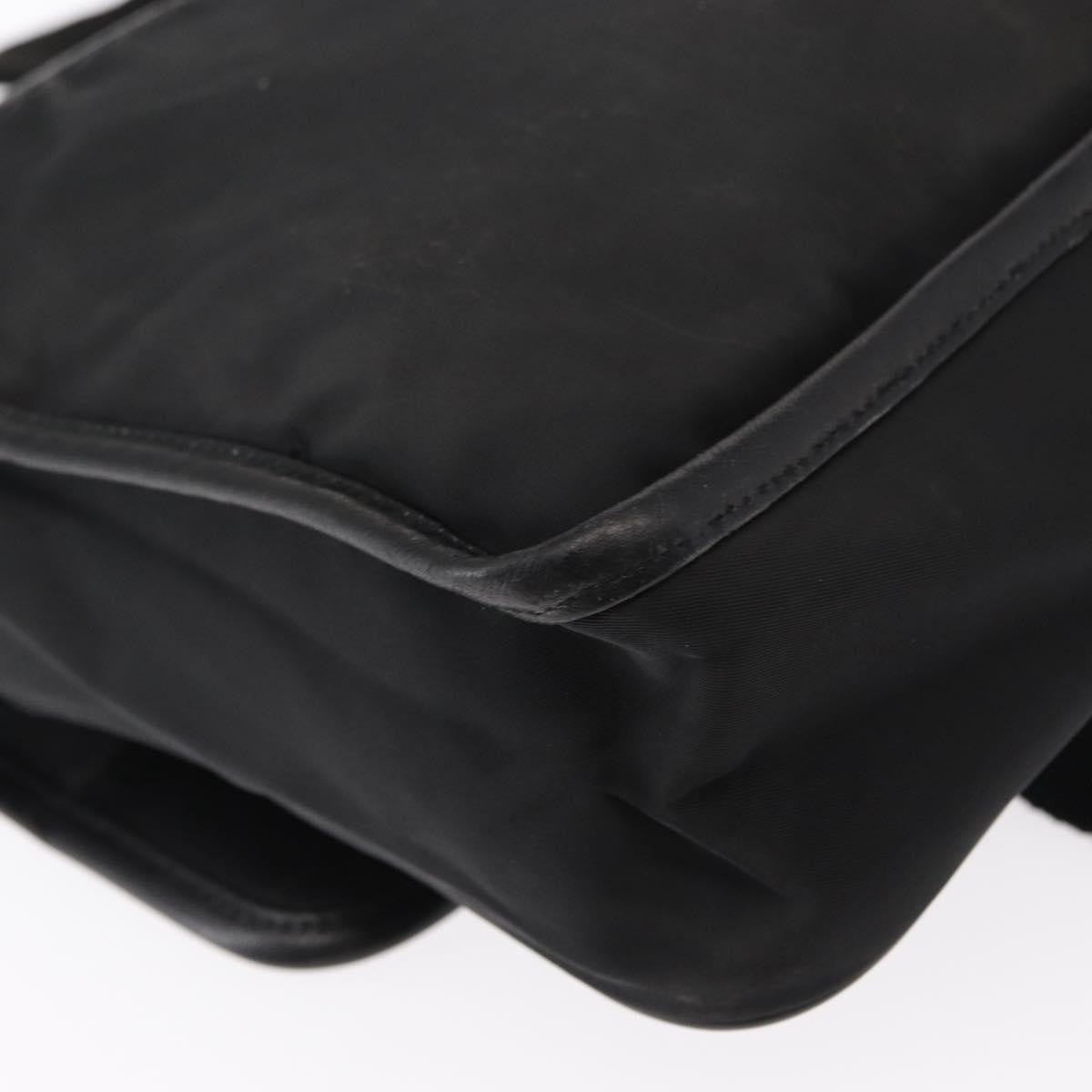 Prada Logo Flap Messenger Bag Tessuto, Black, Nylon, Shoulder Bag