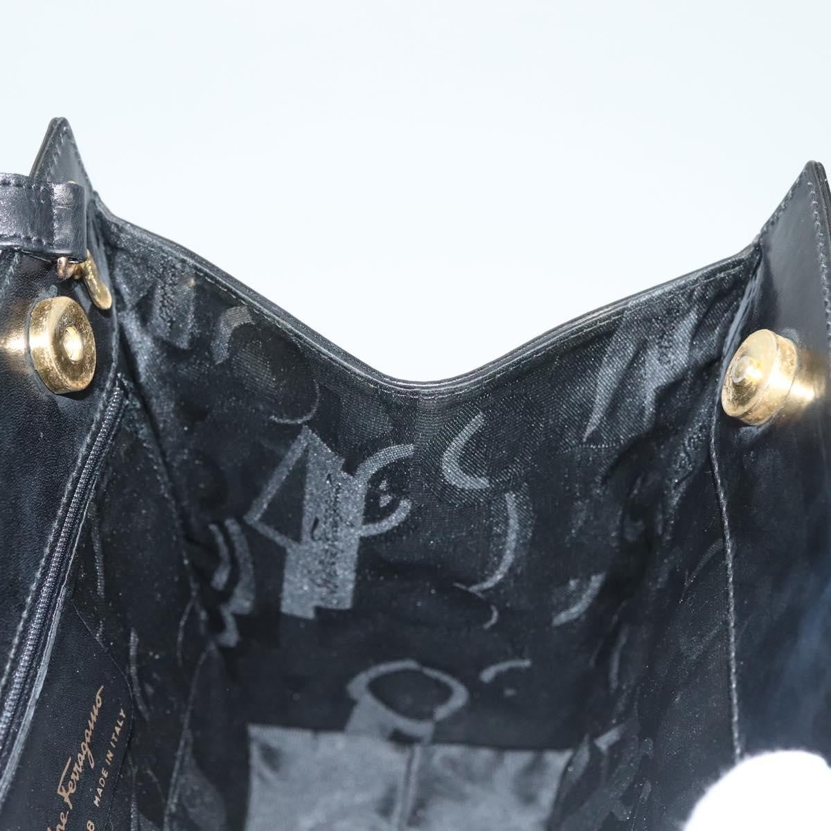 Salvatore Ferragamo Convertible Vara Bow Tote Leather, BLACK, LEATHER, Handbag