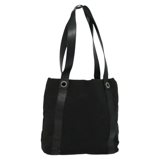 Bvlgari B.Zero1 Logomania Bag Canvas with Leather, BLACK, CANVAS, Tote bag