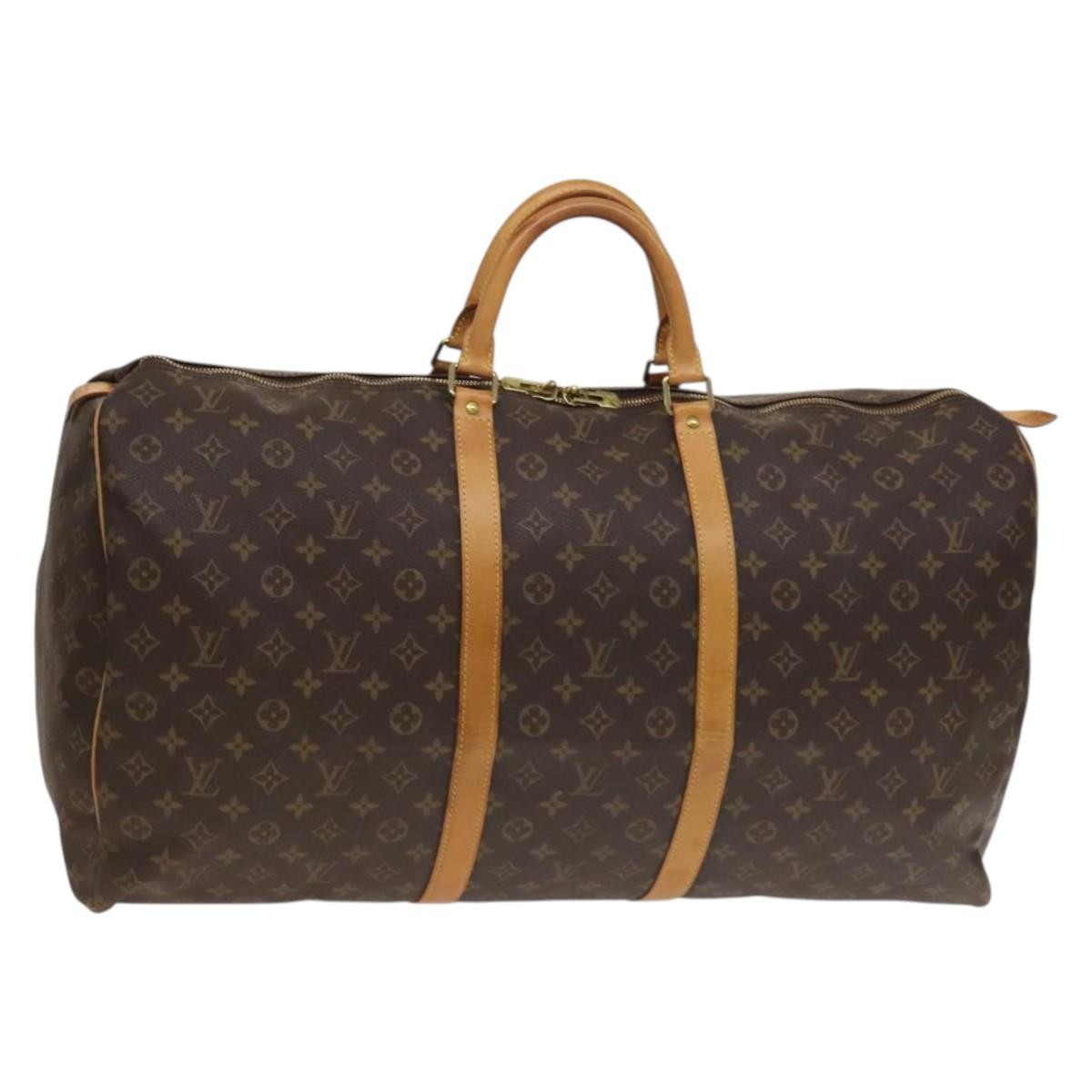 Louis Vuitton Keepall Bag Monogram Canvas, BROWN, CANVAS, Travel bag