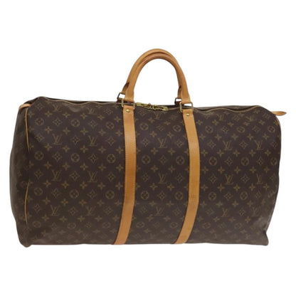 Louis Vuitton Keepall Bag Monogram Canvas, BROWN, CANVAS, Travel bag