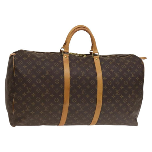 Louis Vuitton Keepall Bag Monogram Canvas, BROWN, CANVAS, Travel bag