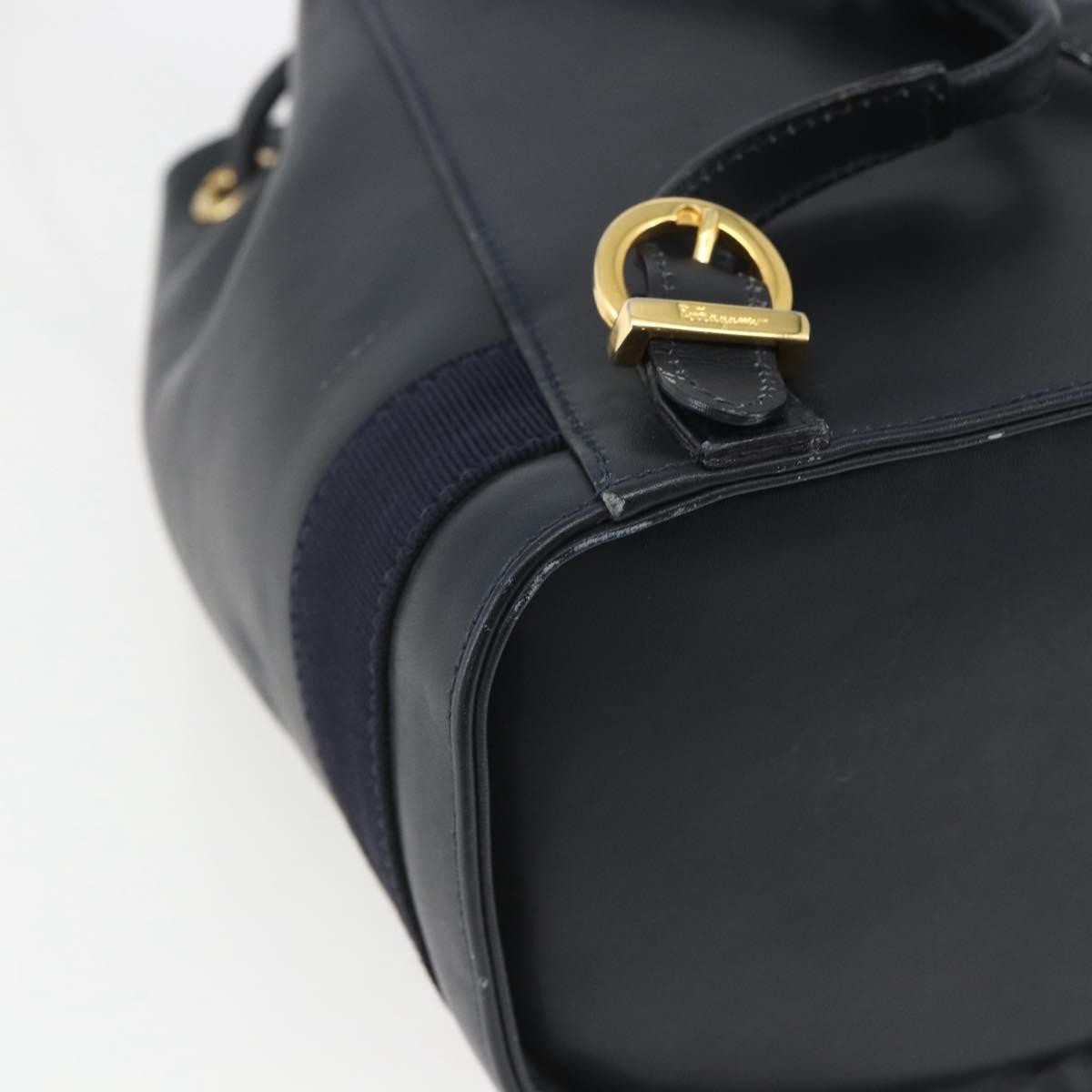 Salvatore Ferragamo Vala Backpack Leather, NAVY, LEATHER, Backpack
