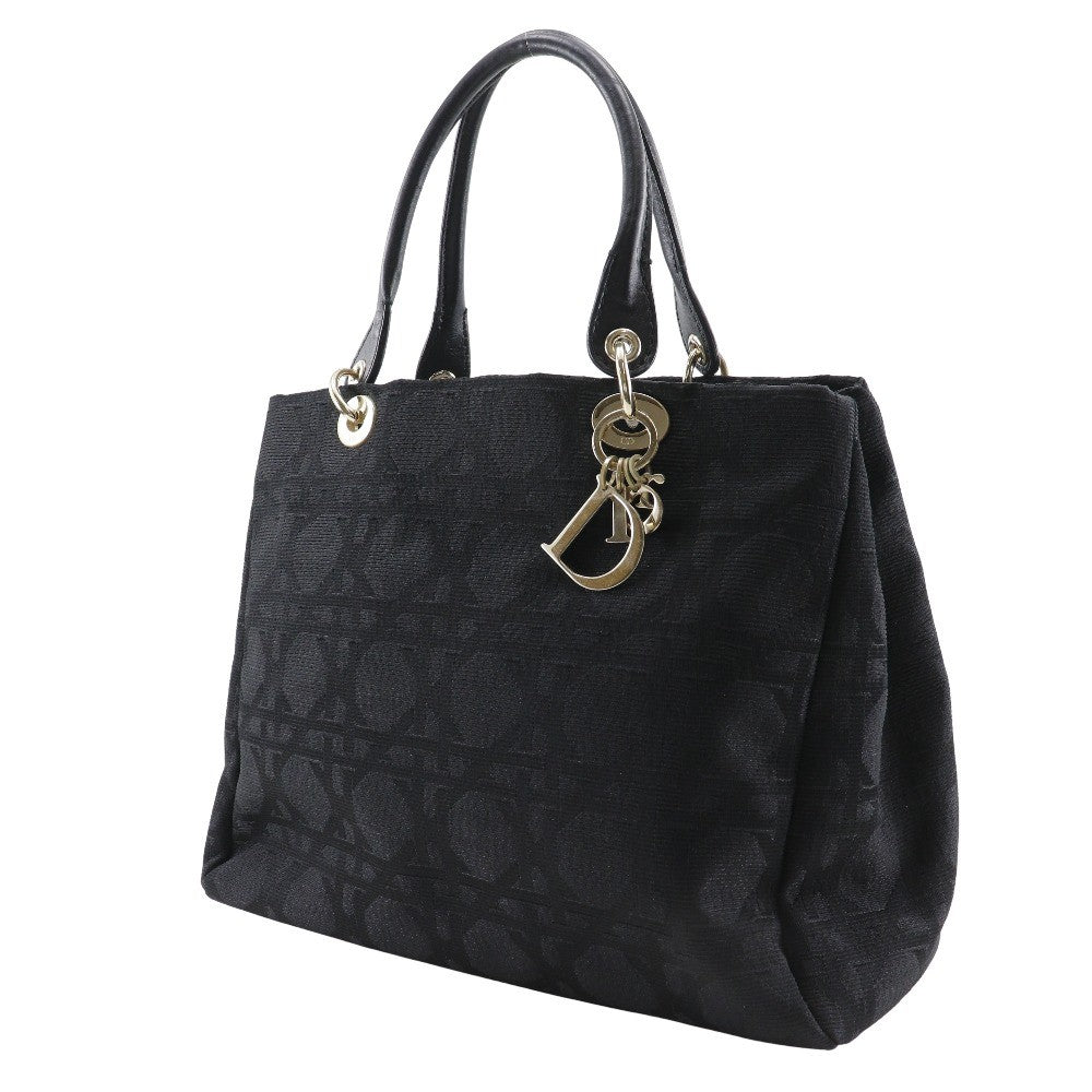 Christian Dior Vintage Lady Dior Bag Cannage Quilt Nylon, BLACK, NYLON, Tote bag