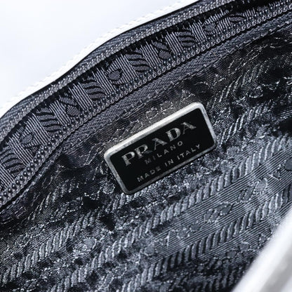 Prada Resin Handle Tote Patent Leather, GRAY, PATENT_LEATHER, Handbag