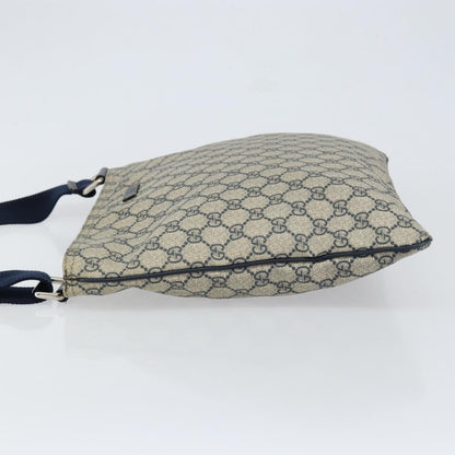 Gucci Zip Top Messenger Bag GG Coated Canvas, NAVY, PVC, Shoulder bag