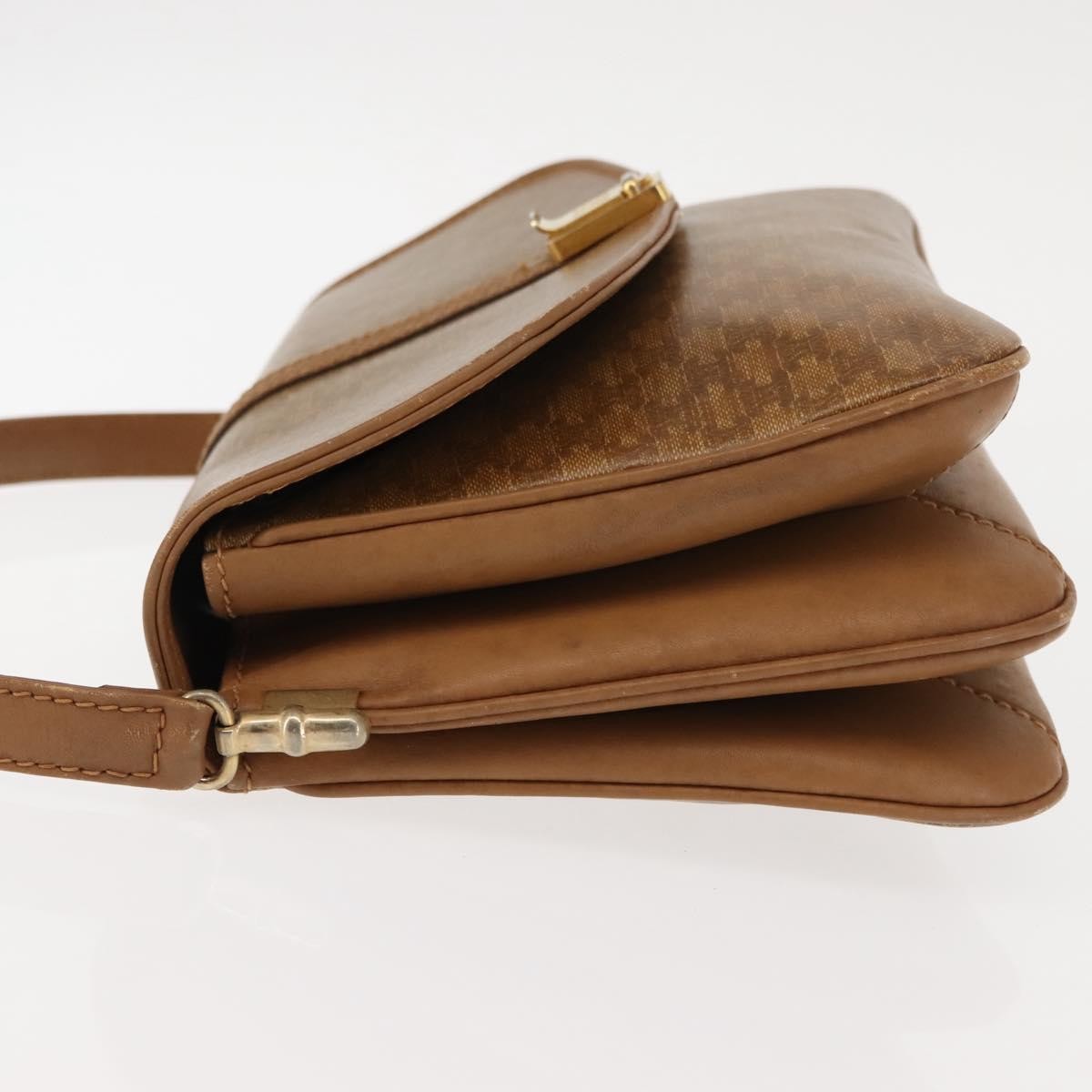 Celine Vintage Macadam Shoulder Bag Canvas and Leather, BEIGE, CANVAS, Shoulder bag